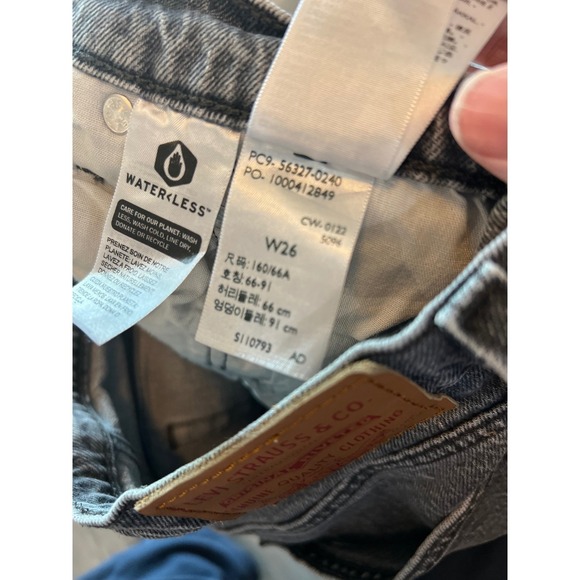 Levi Strauss Co 501 Cutoff Shorts Black Denim Women's Size W 27 - Picture 10 of 11